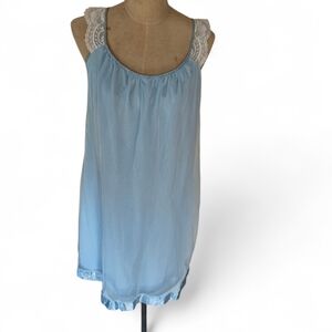 Vintage Pastel Blue Chiffon Negligee Medium